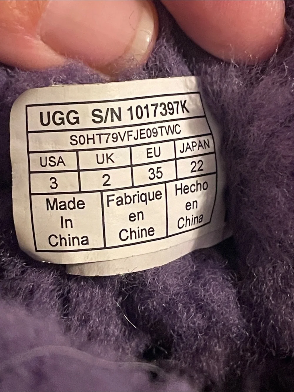 UGG Purple Shearling Kids Boots